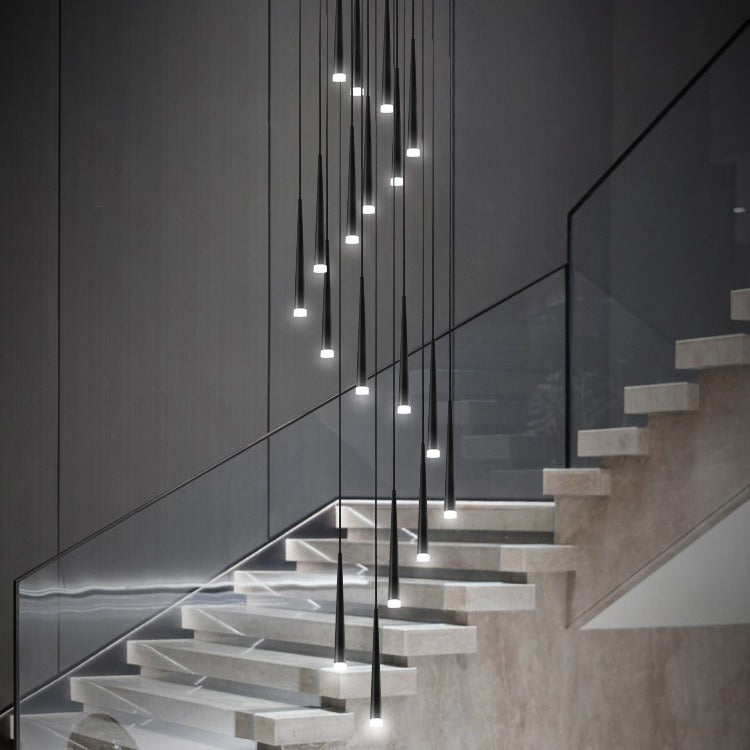 Modern Round Branch Acrylic LED Chandelier for Minimalist Living Room