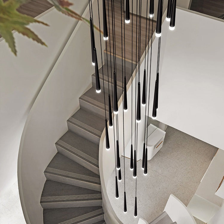 Modern Round Branch Acrylic LED Chandelier for Minimalist Living Room
