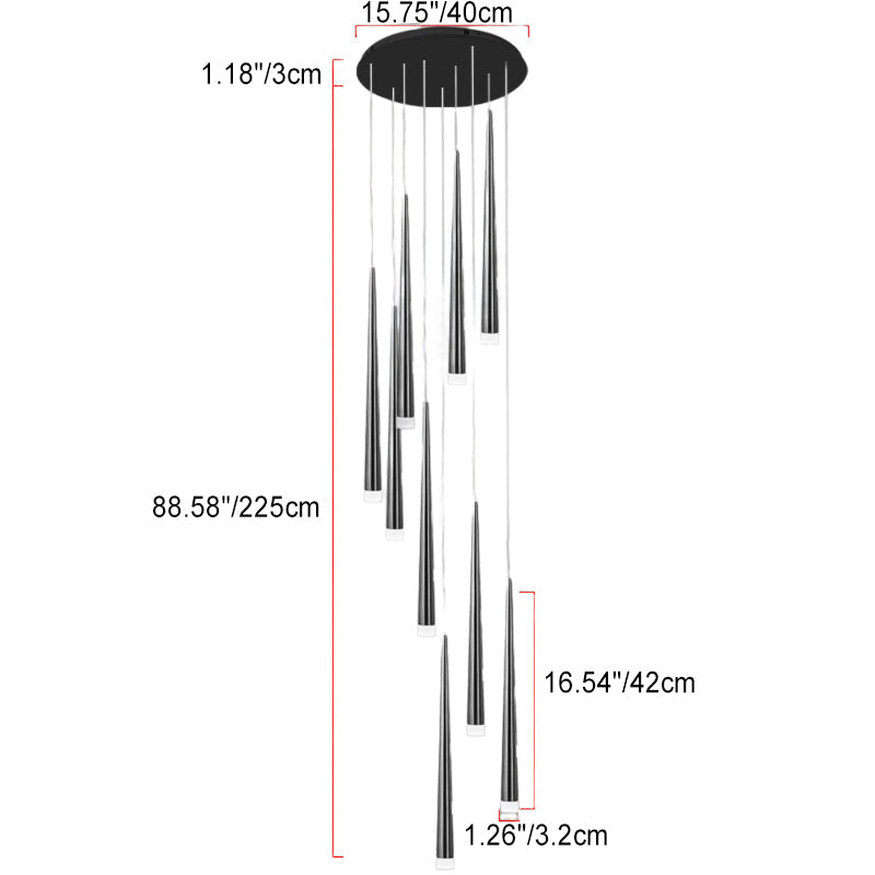 Modern Round Branch Acrylic LED Chandelier for Minimalist Living Room