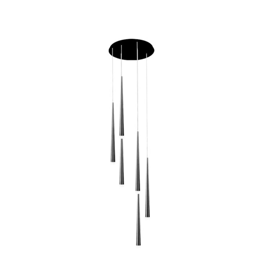 Modern Round Branch Acrylic LED Chandelier for Minimalist Living Room