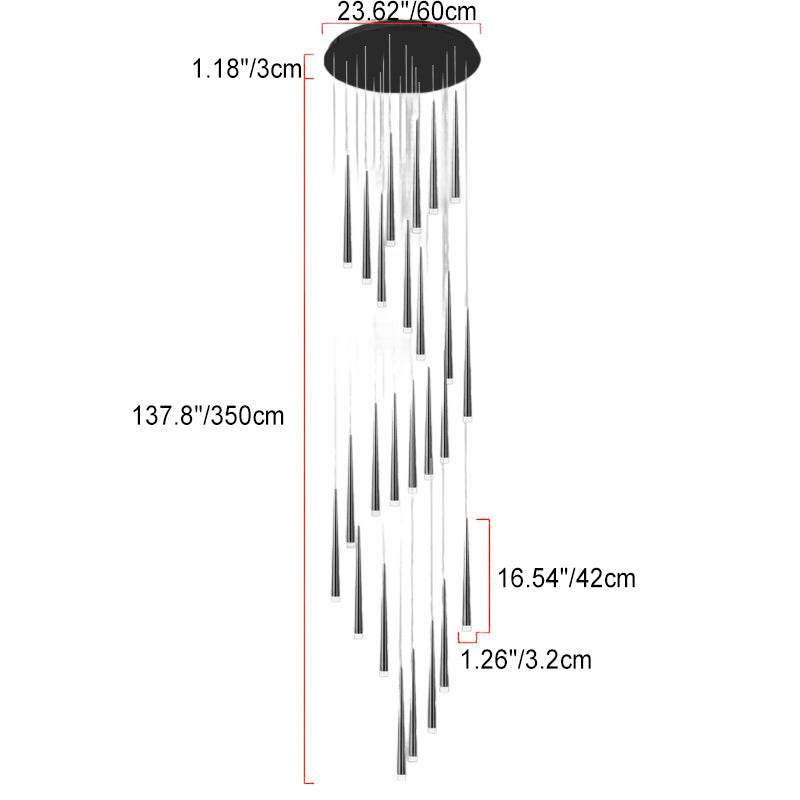 Contemporary Black Acrylic LED Chandelier for Living Room & Dining Room