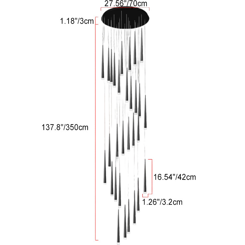 Contemporary Black Acrylic LED Chandelier for Living Room & Dining Room