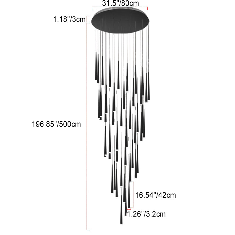 Contemporary Black Acrylic LED Chandelier for Living Room & Dining Room