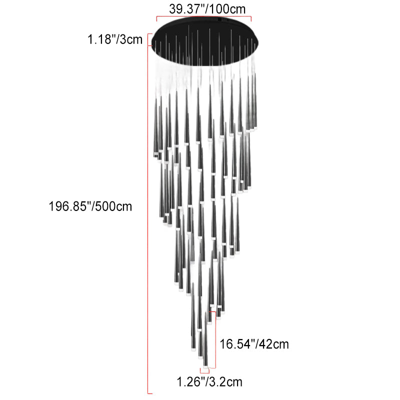Contemporary Black Acrylic LED Chandelier for Living Room & Dining Room