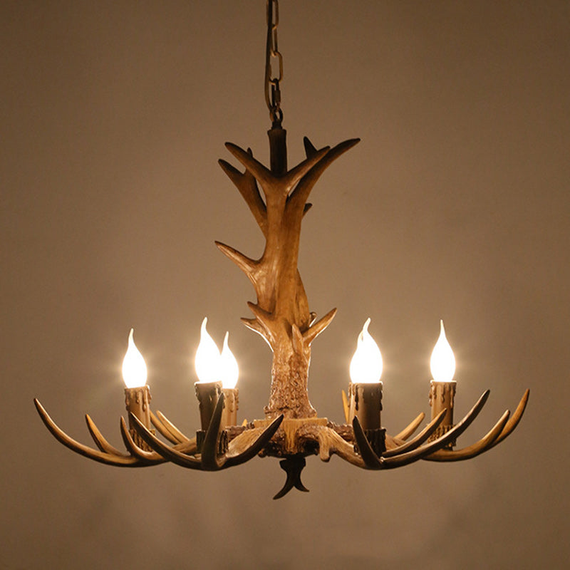 Rustic Vintage Antler Glass Resin Chandeliers for Living Room Decor