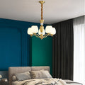 Nordic Copper and Glass Round Chandelier Light for Modern Living Rooms