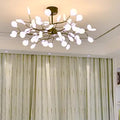 Modern Black Iron 45-Light Round Branch Chandelier for Living Room