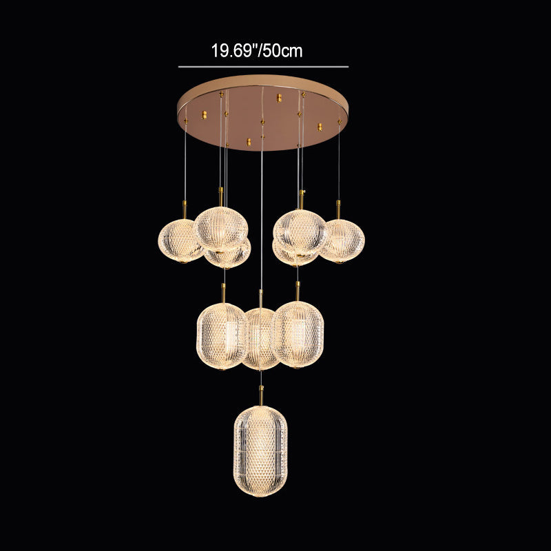 Contemporary White Acrylic LED Round Orb Chandelier for Living Room