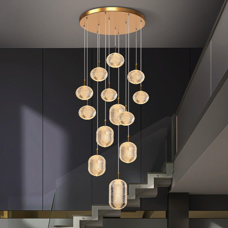 Contemporary White Acrylic LED Round Orb Chandelier for Living Room