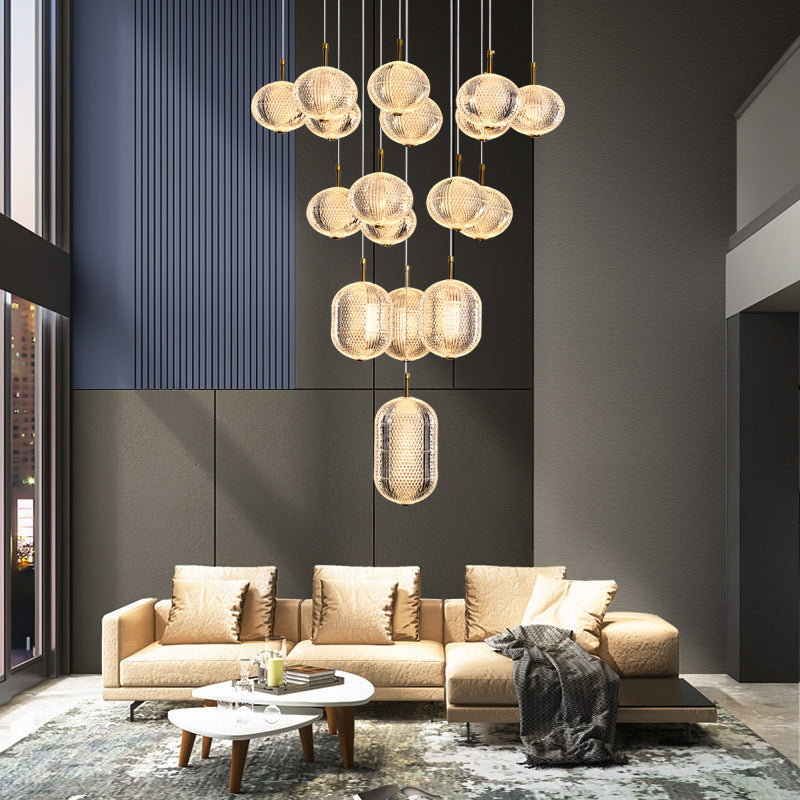Contemporary White Acrylic LED Round Orb Chandelier for Living Room
