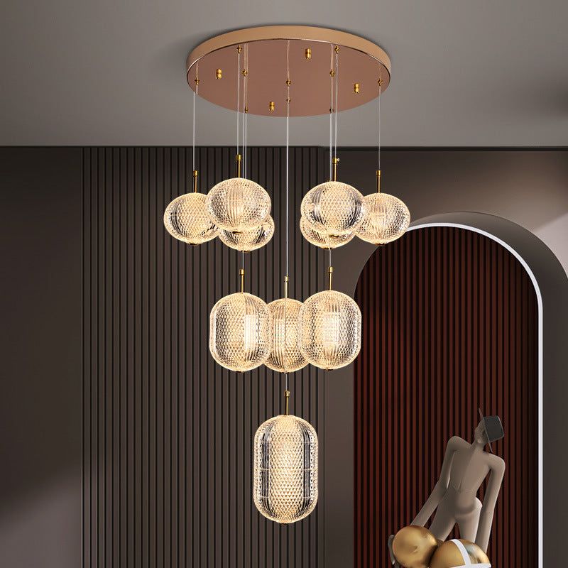 Contemporary White Acrylic LED Round Orb Chandelier for Living Room