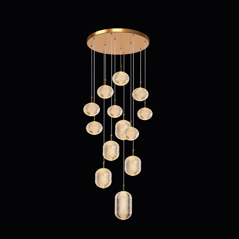 Contemporary White Acrylic LED Round Orb Chandelier for Living Room