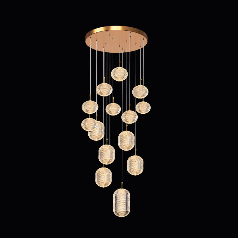 Contemporary White Acrylic LED Round Orb Chandelier for Living Room