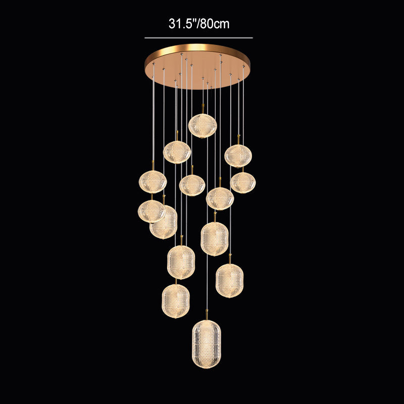 Contemporary White Acrylic LED Round Orb Chandelier for Living Room