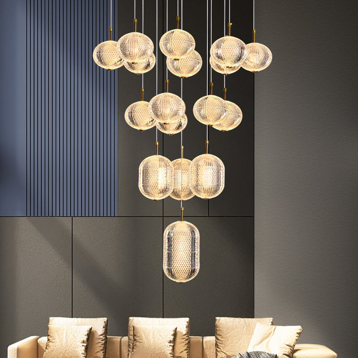 Contemporary White Acrylic LED Round Orb Chandelier for Living Room