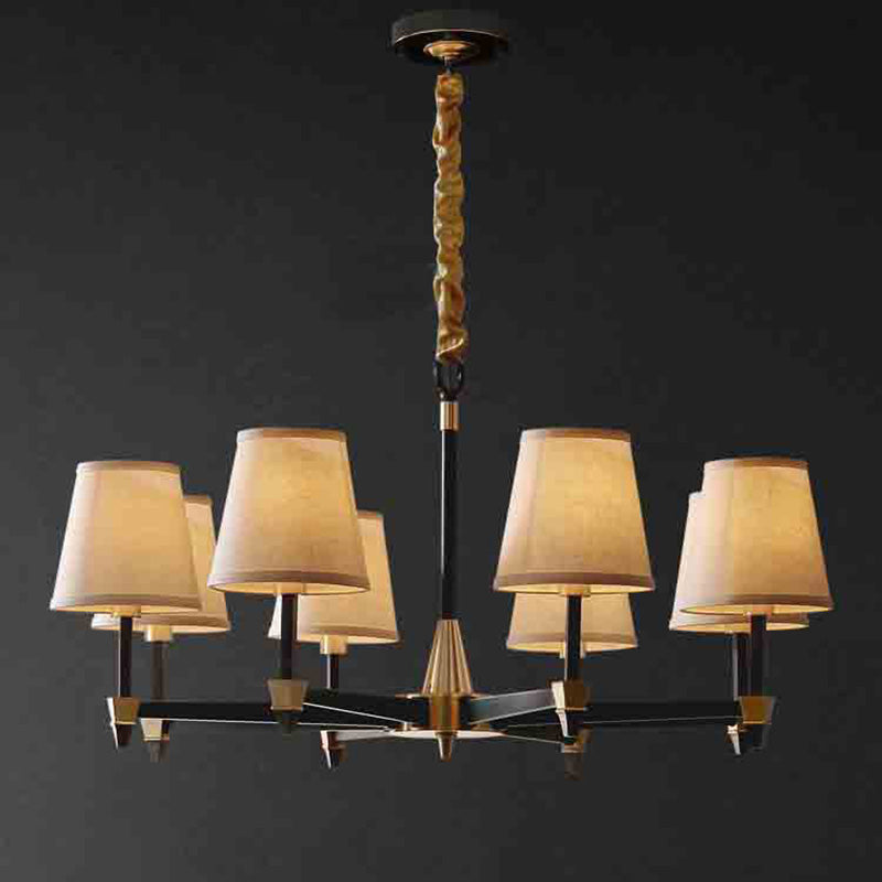 Rustic Copper Branch Chandelier Light Fixture for Vintage Living Room