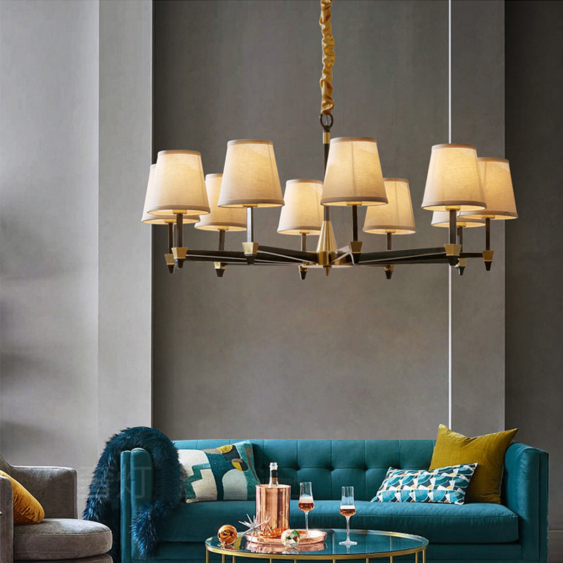 Rustic Copper Branch Chandelier Light Fixture for Vintage Living Room