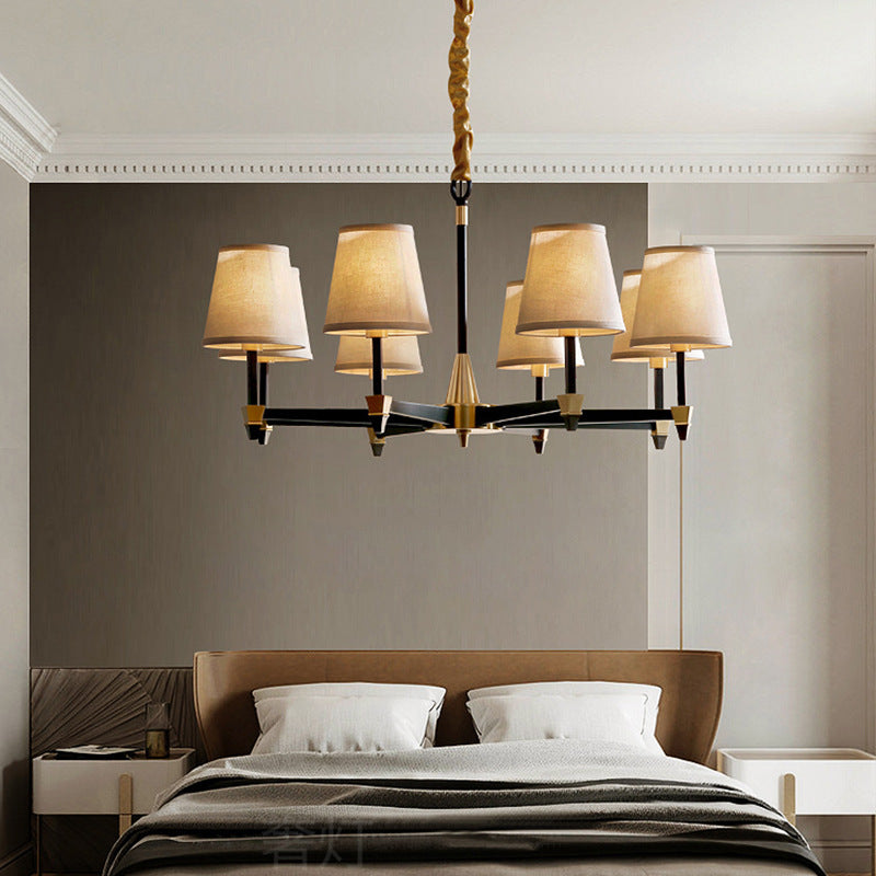Rustic Copper Branch Chandelier Light Fixture for Vintage Living Room