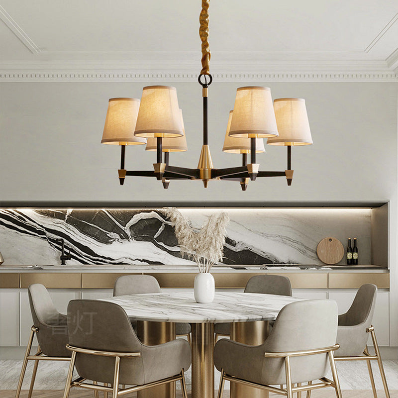 Rustic Copper Branch Chandelier Light Fixture for Vintage Living Room