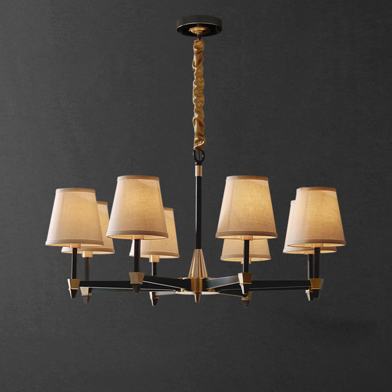 Rustic Copper Branch Chandelier Light Fixture for Vintage Living Room