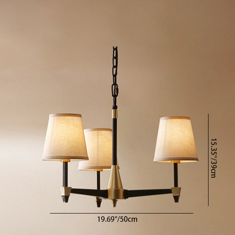 Rustic Copper Branch Chandelier Light Fixture for Vintage Living Room