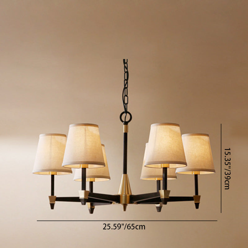 Rustic Copper Branch Chandelier Light Fixture for Vintage Living Room