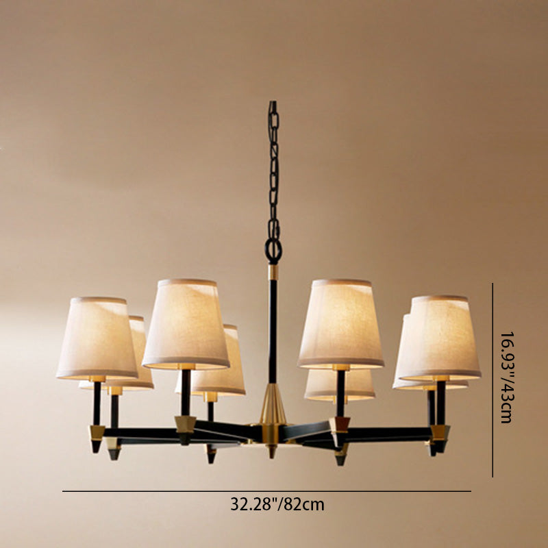 Rustic Copper Branch Chandelier Light Fixture for Vintage Living Room