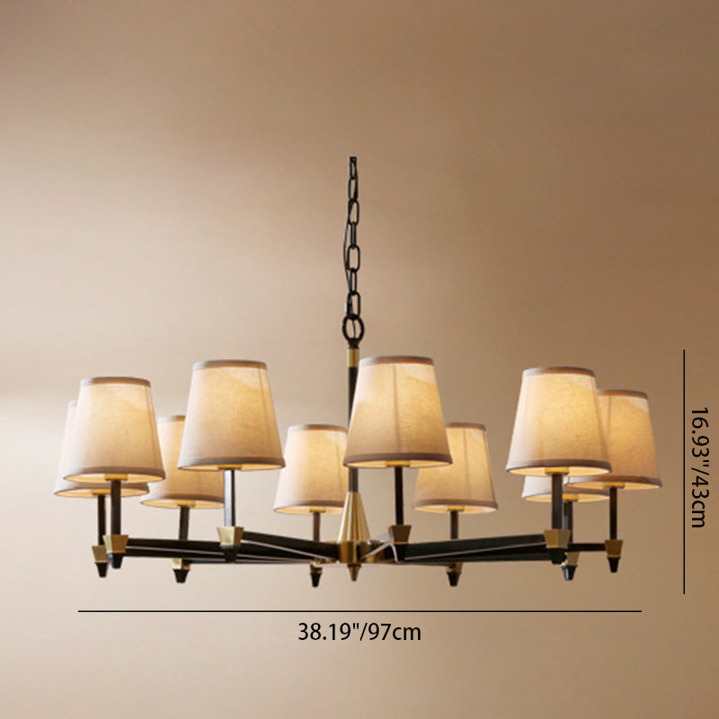 Rustic Copper Branch Chandelier Light Fixture for Vintage Living Room