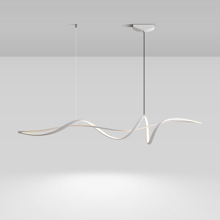 Scandinavian Acrylic and Aluminum LED Island Chandelier for Living Room