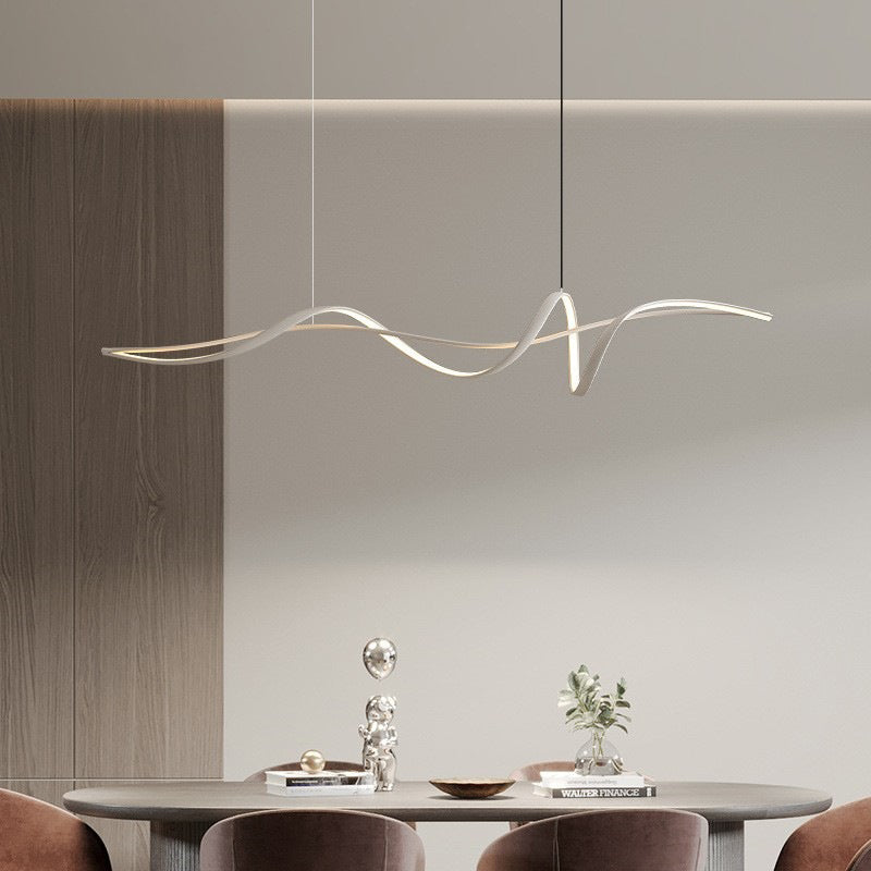 Scandinavian Acrylic and Aluminum LED Island Chandelier for Living Room