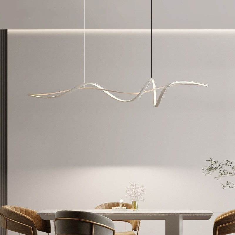 Scandinavian Acrylic and Aluminum LED Island Chandelier for Living Room