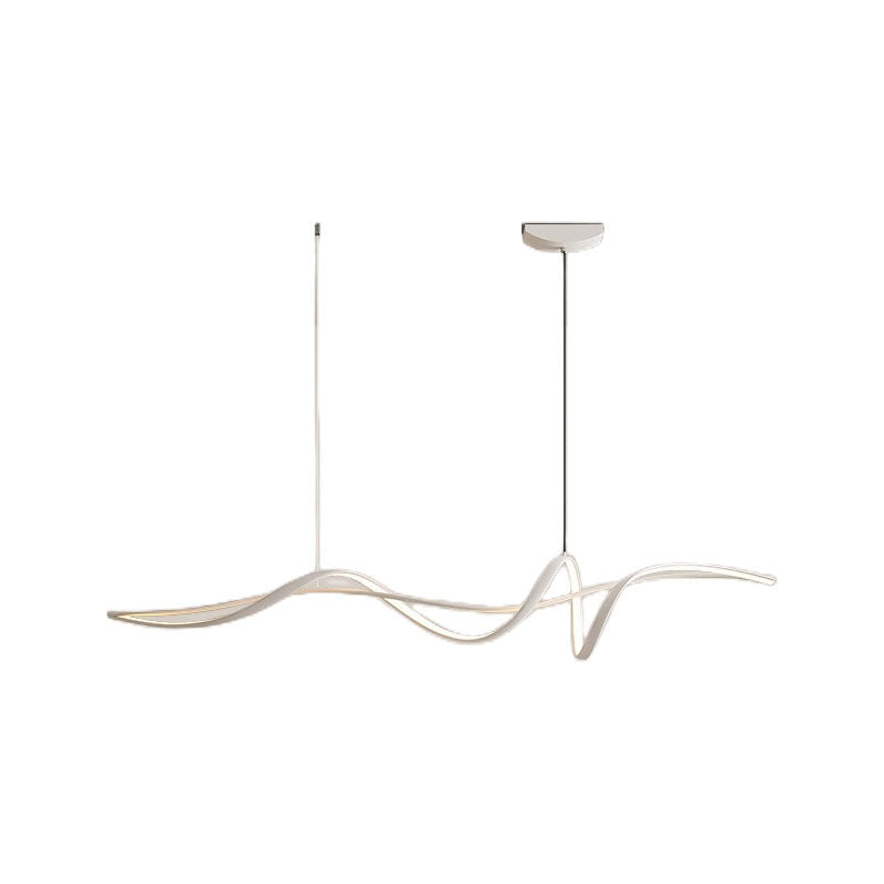 Scandinavian Acrylic and Aluminum LED Island Chandelier for Living Room