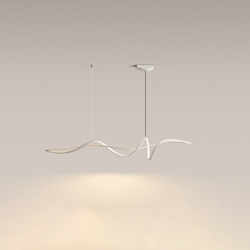 Scandinavian Acrylic and Aluminum LED Island Chandelier for Living Room