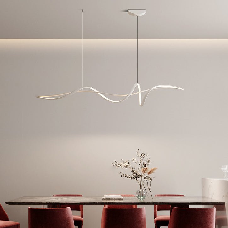 Scandinavian Acrylic and Aluminum LED Island Chandelier for Living Room