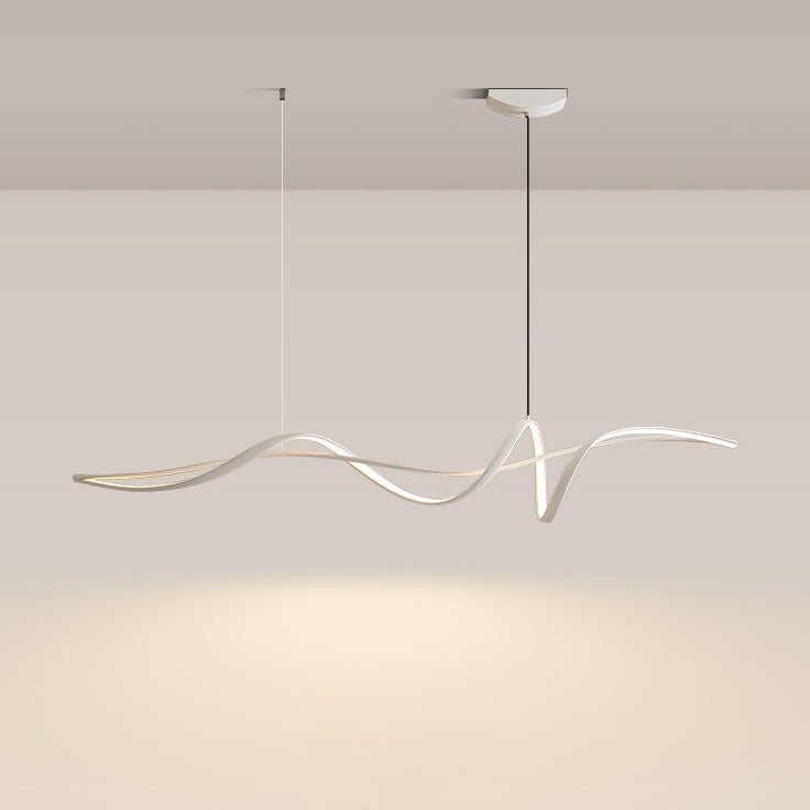 Scandinavian Acrylic and Aluminum LED Island Chandelier for Living Room