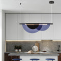 Scandinavian Half Round LED Chandelier in PVC & Iron for Living Room