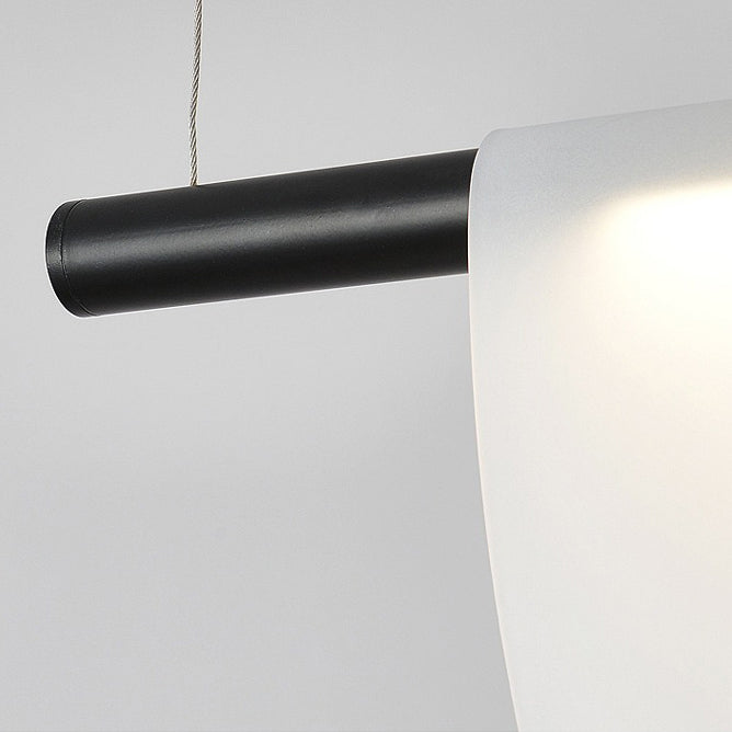 Scandinavian Half Round LED Chandelier in PVC & Iron for Living Room