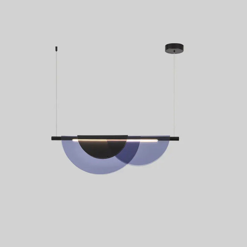 Scandinavian Half Round LED Chandelier in PVC & Iron for Living Room