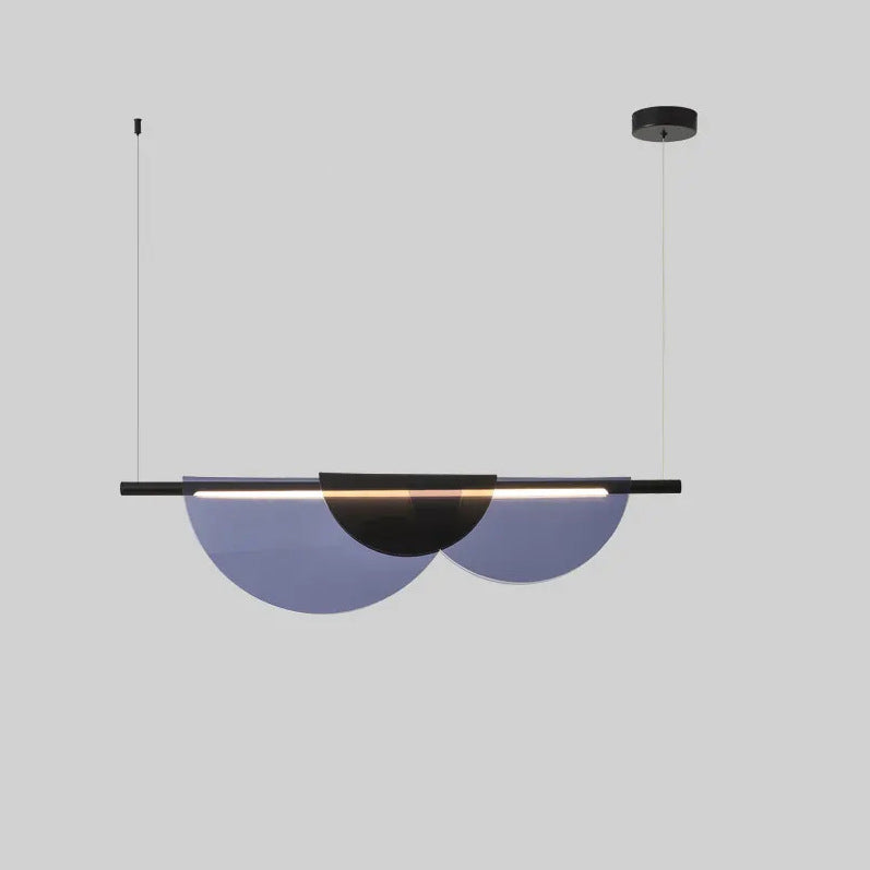Scandinavian Half Round LED Chandelier in PVC & Iron for Living Room