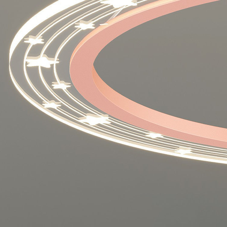 Modern Acrylic LED Chandelier for Kids' Room - Astronaut Planet Design