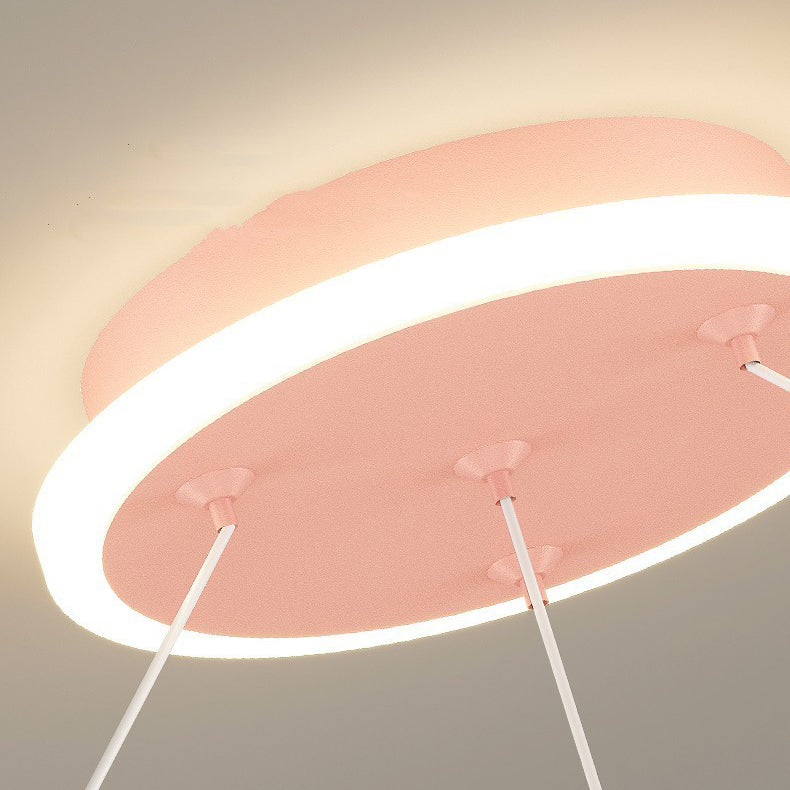 Modern Acrylic LED Chandelier for Kids' Room - Astronaut Planet Design