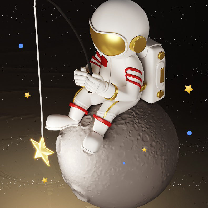 Modern Acrylic LED Chandelier for Kids' Room - Astronaut Planet Design