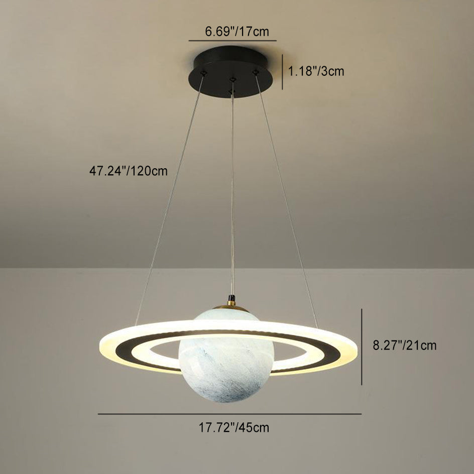 Round Acrylic LED Chandelier in Modern Art Deco for Kids' Room