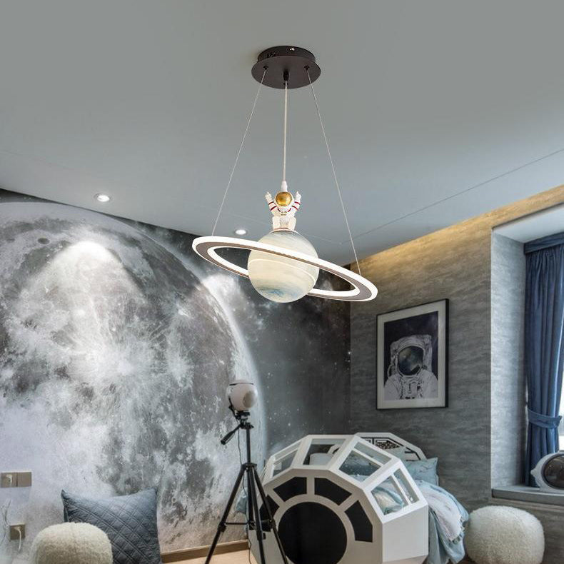 Round Acrylic LED Chandelier in Modern Art Deco for Kids' Room