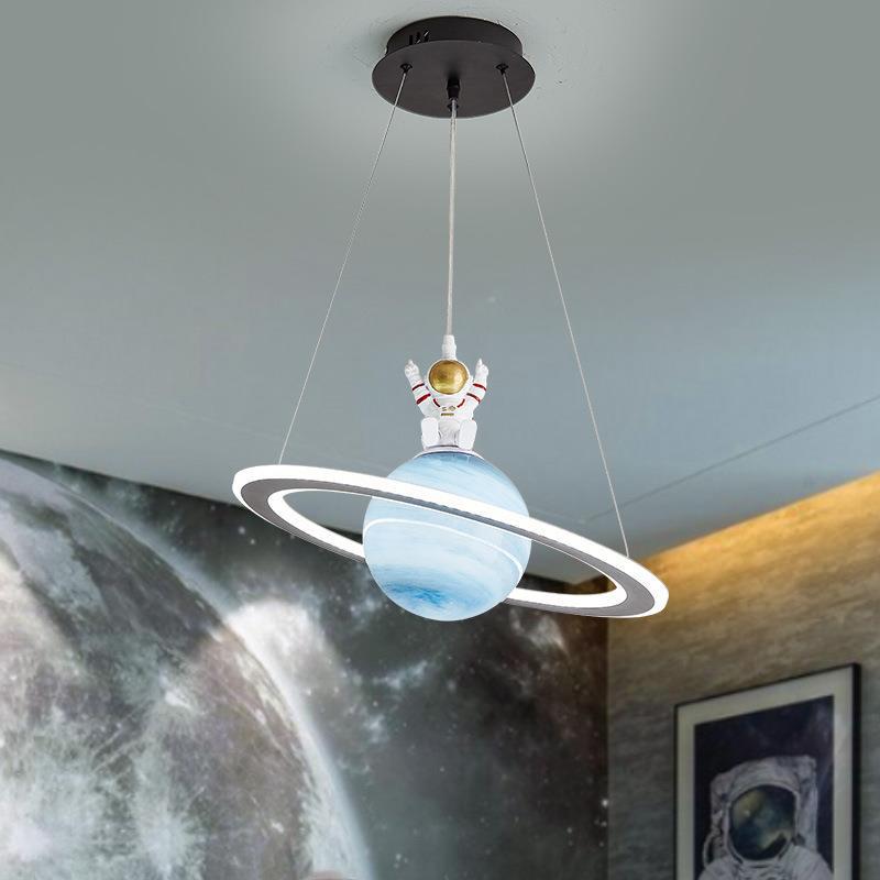 Round Acrylic LED Chandelier in Modern Art Deco for Kids' Room