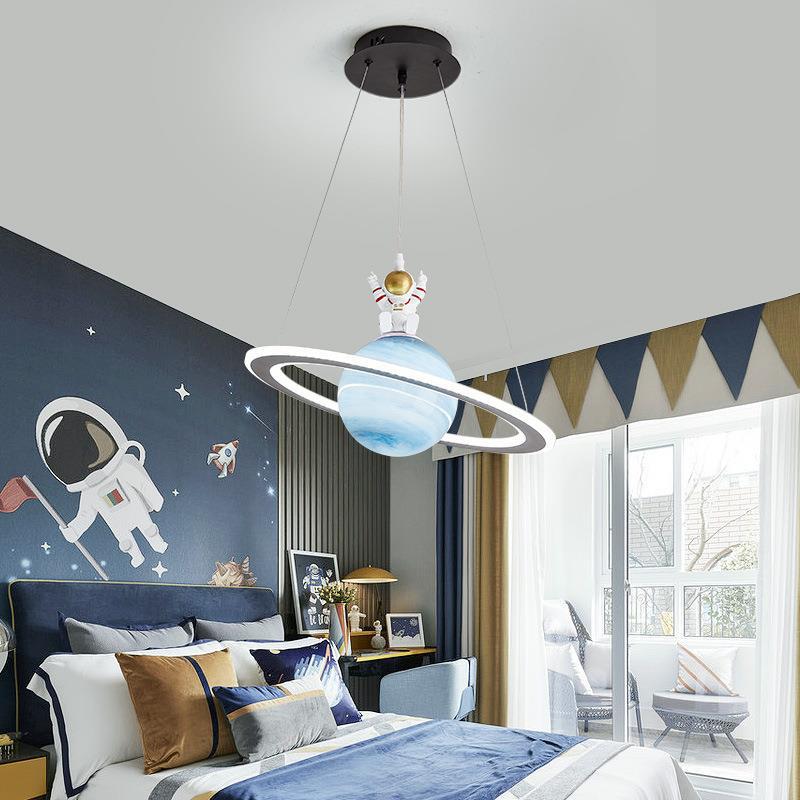 Round Acrylic LED Chandelier in Modern Art Deco for Kids' Room