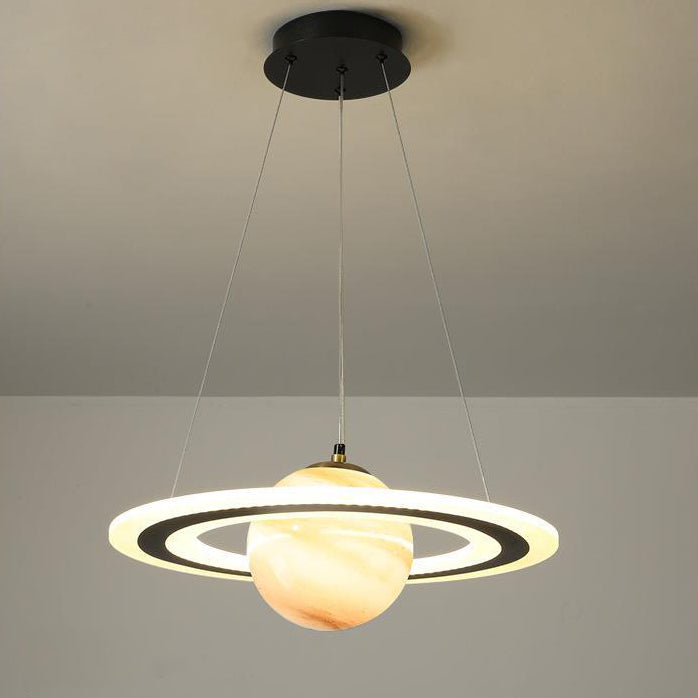 Round Acrylic LED Chandelier in Modern Art Deco for Kids' Room
