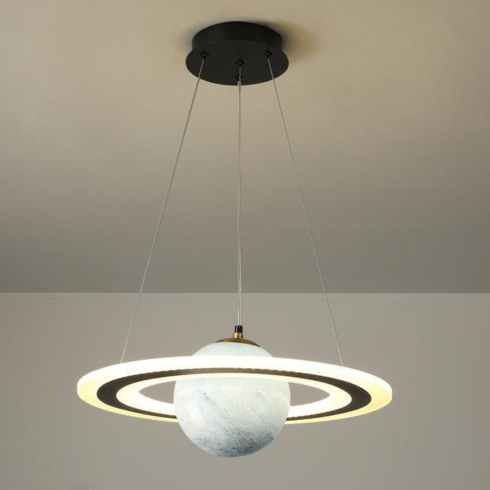 Round Acrylic LED Chandelier in Modern Art Deco for Kids' Room