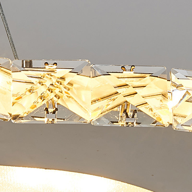 Contemporary Crystal LED Chandelier in Guitar Shape for Living Room