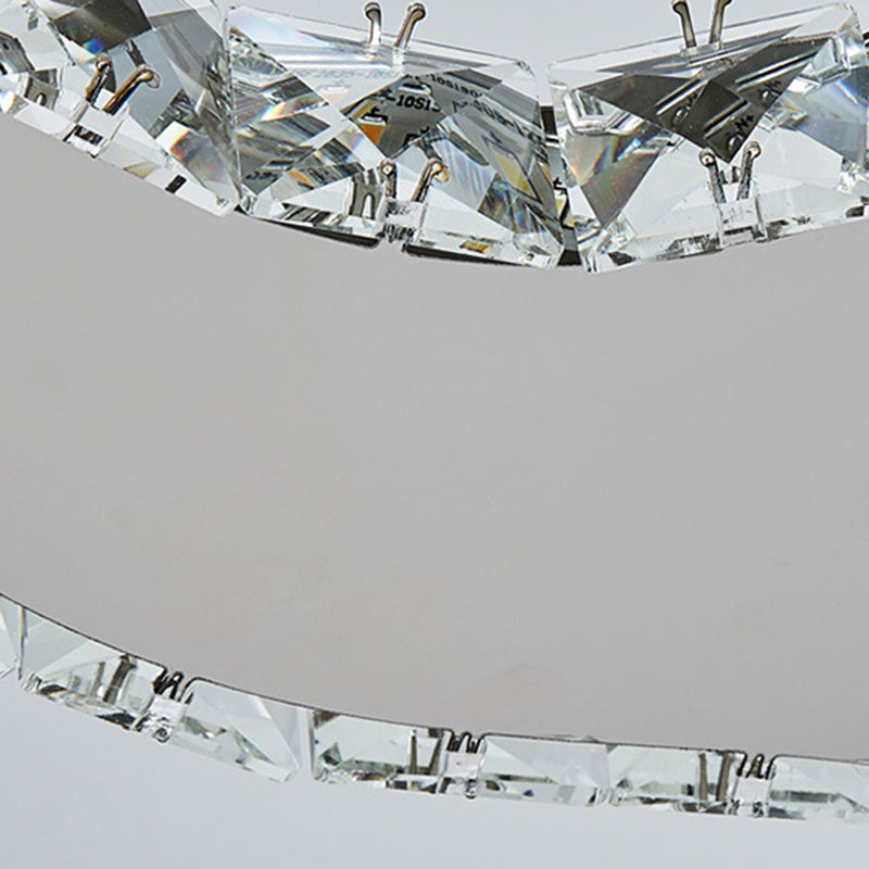 Contemporary Crystal LED Chandelier in Guitar Shape for Living Room